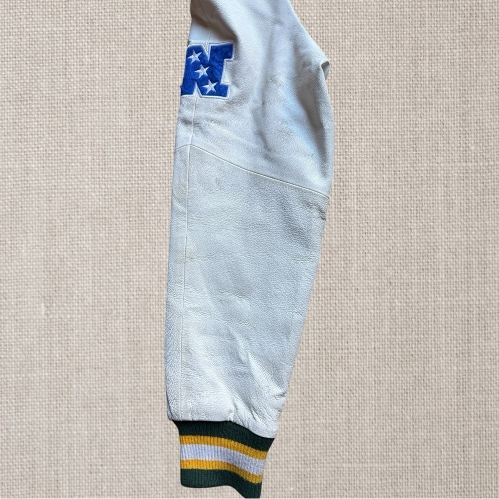 GB Packers Vintage Jacket w/a Wool Blend Body & Cream-Colored Leather Sleeves - Picture 5 of 16